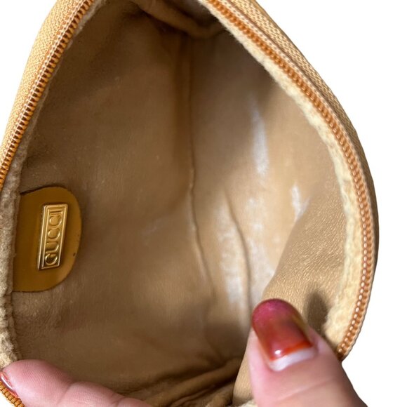 VIntage Gucci Tan Brown Monogram Make Up Bag Pouch Zip Top - Picture 10 of 10